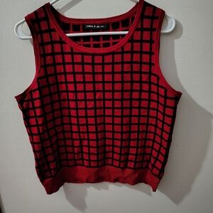 Cable & Gauge Red and Black Checkered Tank Top
